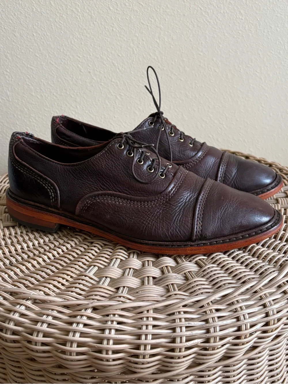 Allen Edmonds Overlord Brown Kudu Leather Oxford Shoes Men Size 9.5D